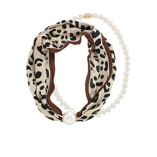 Layered Pearl Scarf Necklace