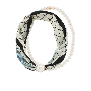 Layered Pearl Scarf Necklace