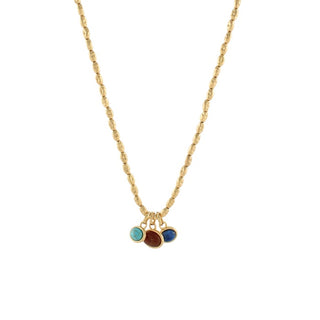 Oval Stone Charm Necklace