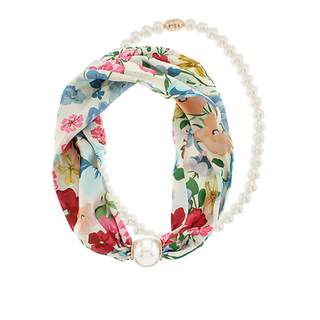 Layered Pearl Scarf Necklace