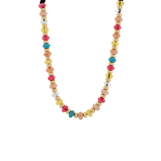 Flat Disk Beaded Necklace