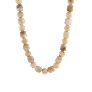 Marble Stone Cube & Ball Necklace