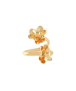 Metal Double Flower Ring
