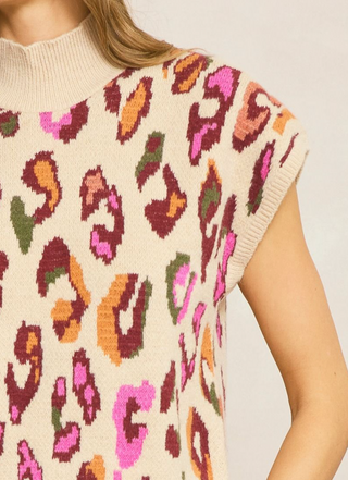 Wild One Animal Print Sweater Vest
