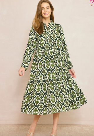 Olive Up Midi Dress