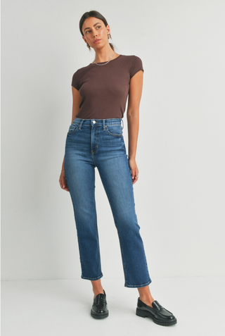 Just Black High Rise Classic Straight Jean