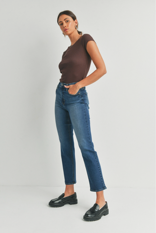 Just Black High Rise Classic Straight Jean
