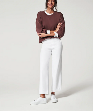 Spanx Stretch Twill Cropped Wide Leg Pant