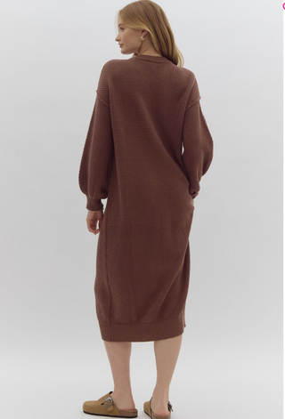 Cocoa Cozy Knitted Midi Dress