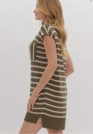 Stripe It Write Sweater Dress