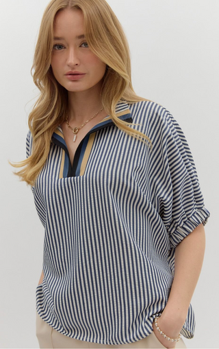 Stripe Back Woven Top