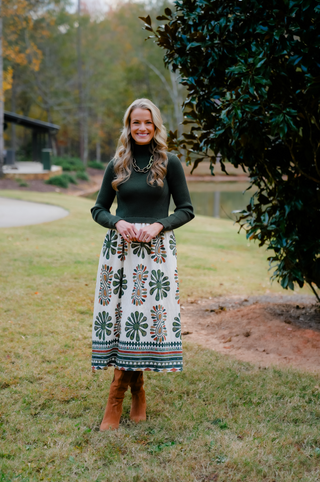 The Olive Branch Contrast Midi Dress