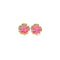 Straw and Metal Flower Earrings