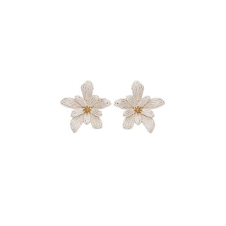 Pointed Raffia Flower Earrings