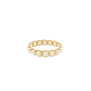 Pearl On Cast Linked Stretch Bracelet