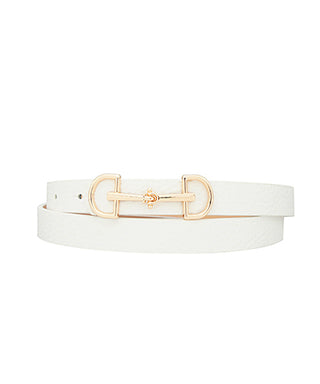 Horsebit Buckle Skinny Belt