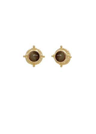 Antique Cats Eye Textured Earrings