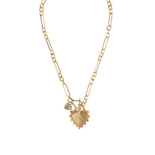 Sun Burst Heart Pendant Necklace