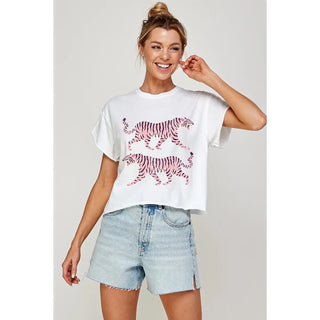 Tigers Vintage Graphic Crop Top