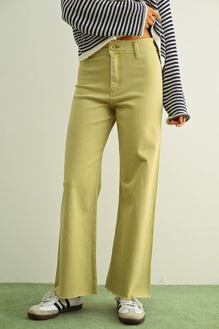 Straight Wide Leg Denim Pants