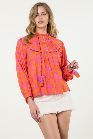 A Bouquet Of Fun Flower Print Top