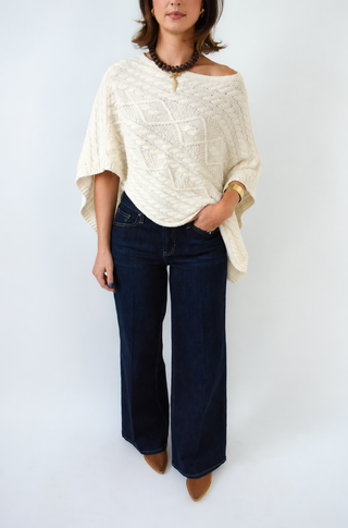 Cable Cutie Poncho Sweater