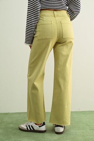Straight Wide Leg Denim Pants