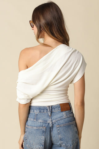 Cold Shoulder Draped Top
