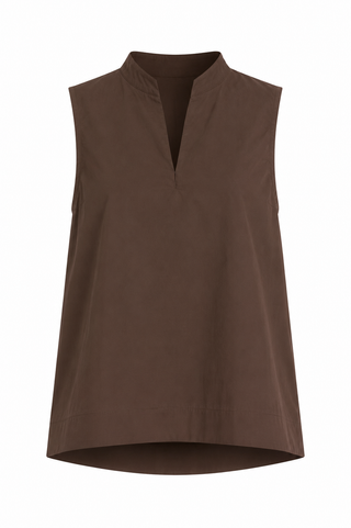Mocha Moment Stand Collar Top