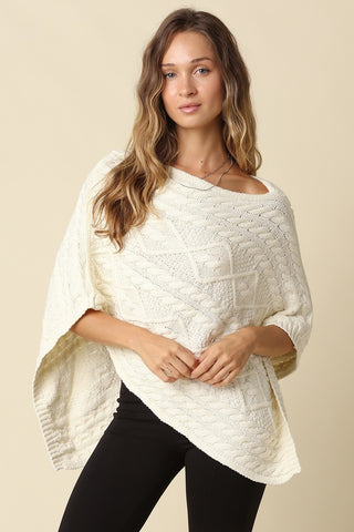 Cable Cutie Poncho Sweater
