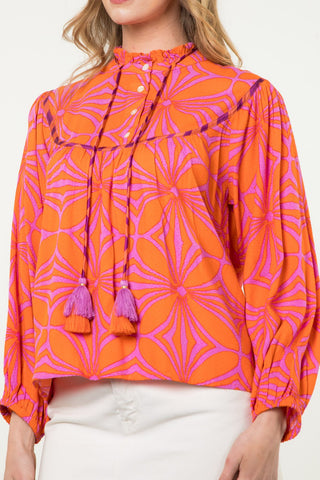 A Bouquet Of Fun Flower Print Top