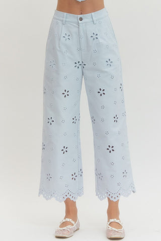 Eyelet Daydreams Wide Leg Pants