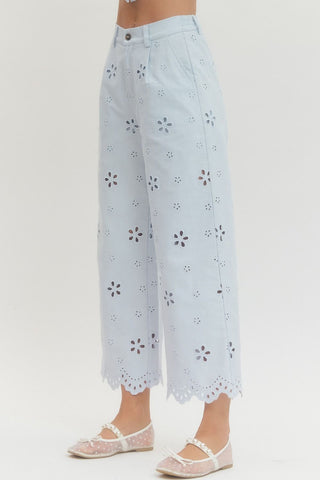 Eyelet Daydreams Wide Leg Pants