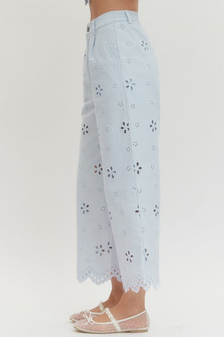 Eyelet Daydreams Wide Leg Pants