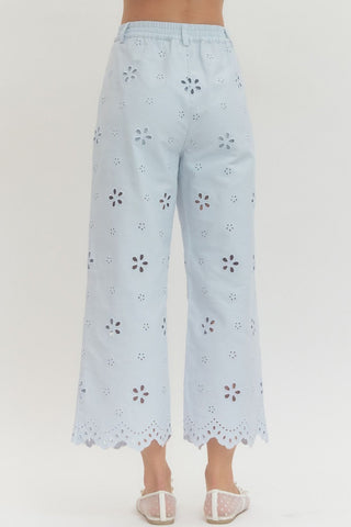 Eyelet Daydreams Wide Leg Pants