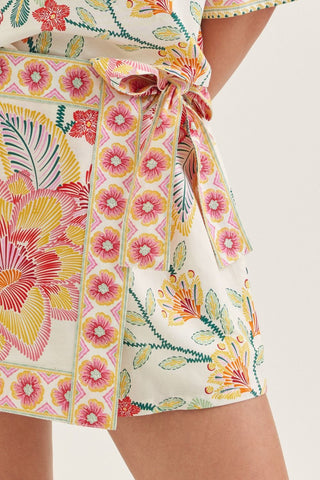 Boom Bloom Floral Wrap Front Skort