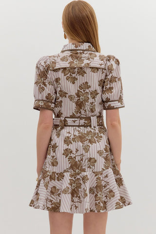 Autumn Blooms Button Up Dress