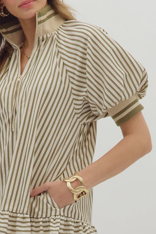 Simply Stripe-tacular Zip Front Dress