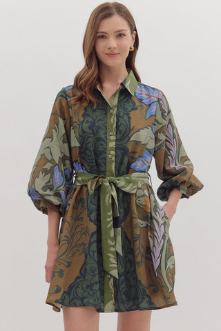 Botanical Beauty Tie Waist Dress
