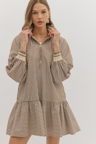 Zip To It Striped Dress