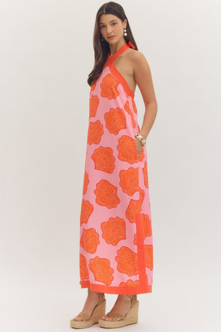 Shell Yeah Halter Midi Dress