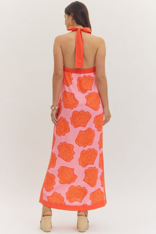 Shell Yeah Halter Midi Dress