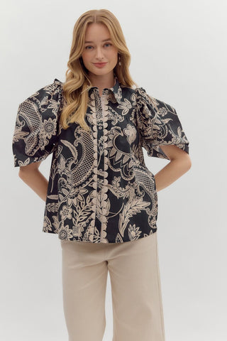 Paisley Please Button Up Top