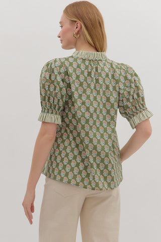 Olive The Flowers Floral Top