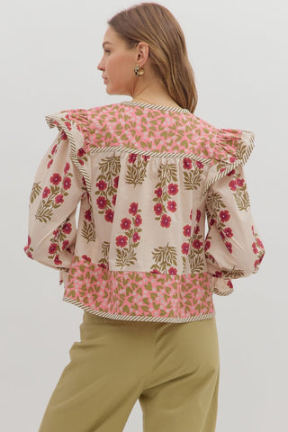 Floral Flutter Printed Top