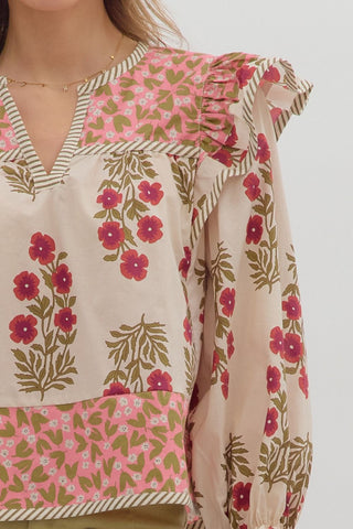 Floral Flutter Printed Top