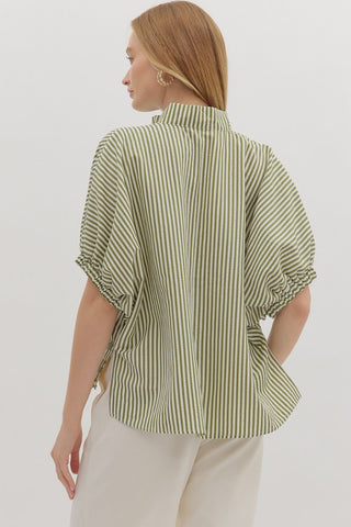 Olive The Stripes Scallop Hem Top