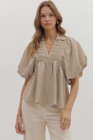 Strike A Stripe Dolman Sleeve Top