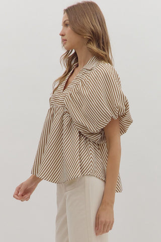 Strike A Stripe Dolman Sleeve Top