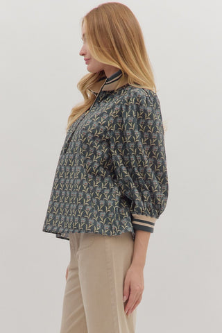 Zip The Day Away Floral Top
